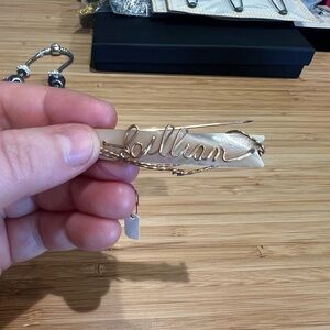 Vintage “Lillian” Mother of Pearl Name Brooch / Hair Clip – Rose Gold Tone